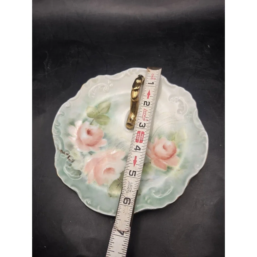 Antique Lemon Wedge Serving Plate Nappy Dish Tea Time Hand Painted Roses